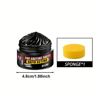 Tire wax – restores black gloss, blocks UV, repels dirt. Easy & quick!