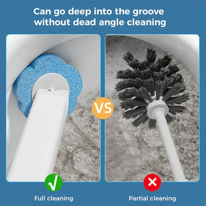 Disposable Toilet Brush Set – with Built-In Cleaner & 24 Refills